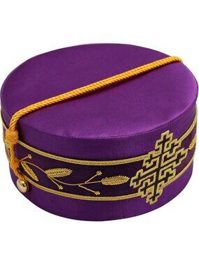 33rd Degree Scottish Rite Masonic Cap - Hand Embroidered Crown Emblem & Braids